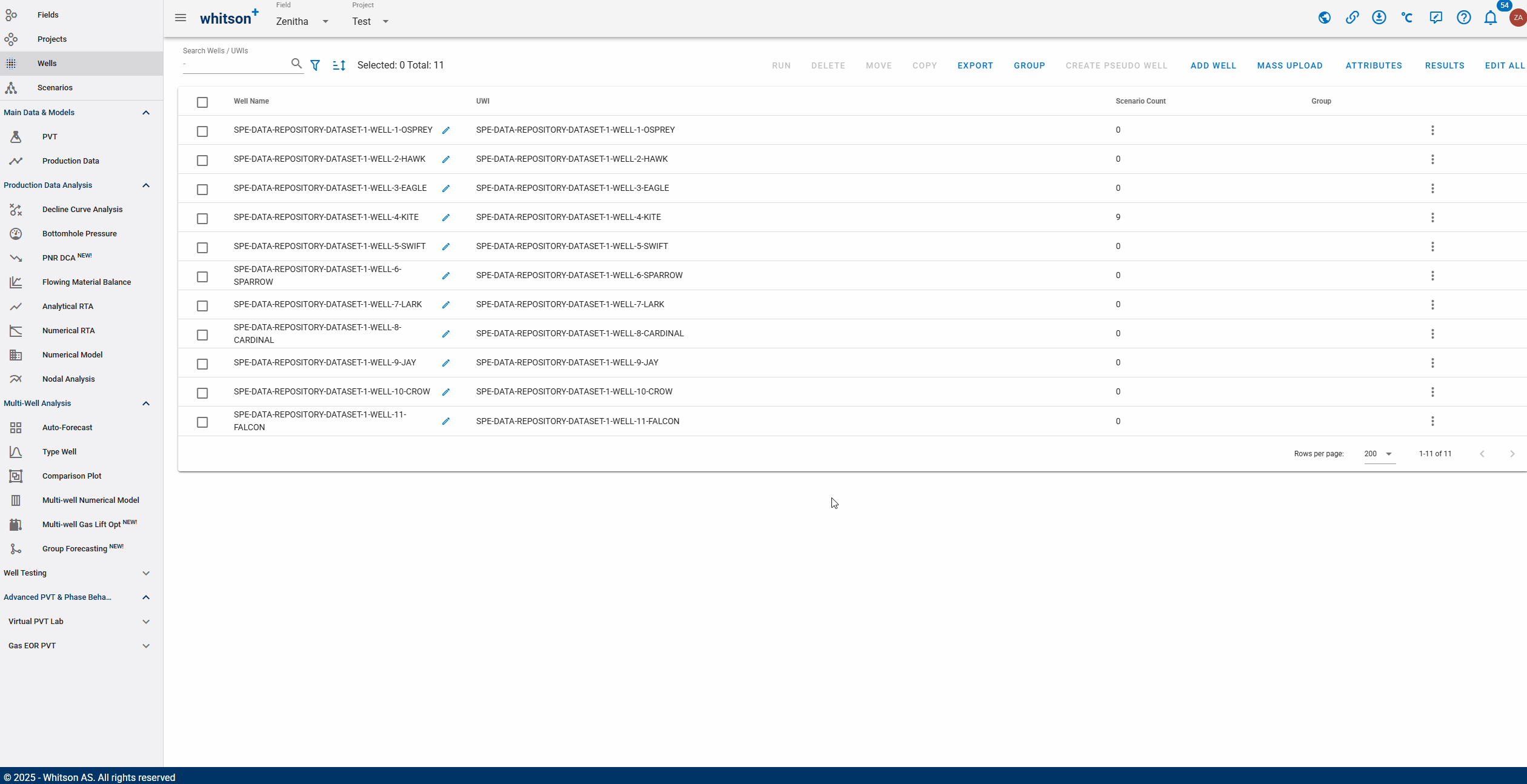 Mass upload examples - whitson⁺ - User Manual
