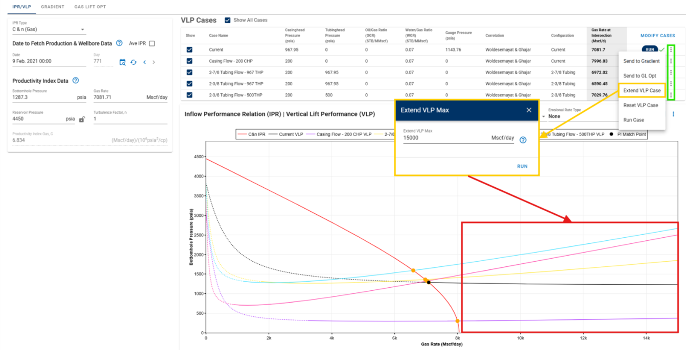 Extend VLP Max dialog